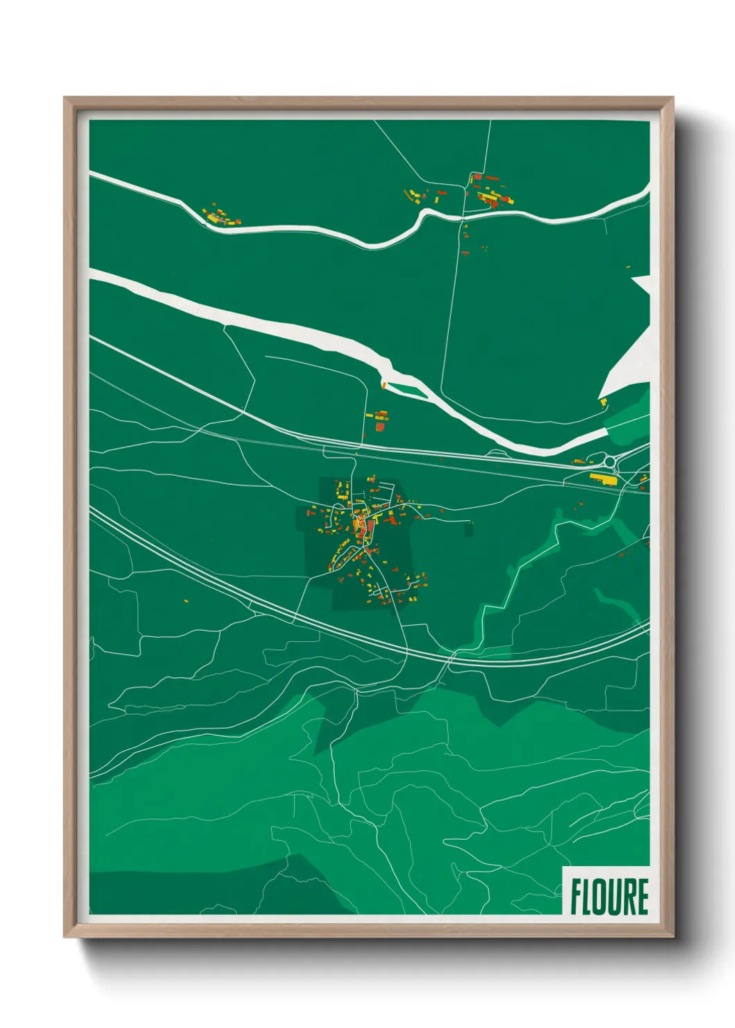 Une affiche de carte sur Floure