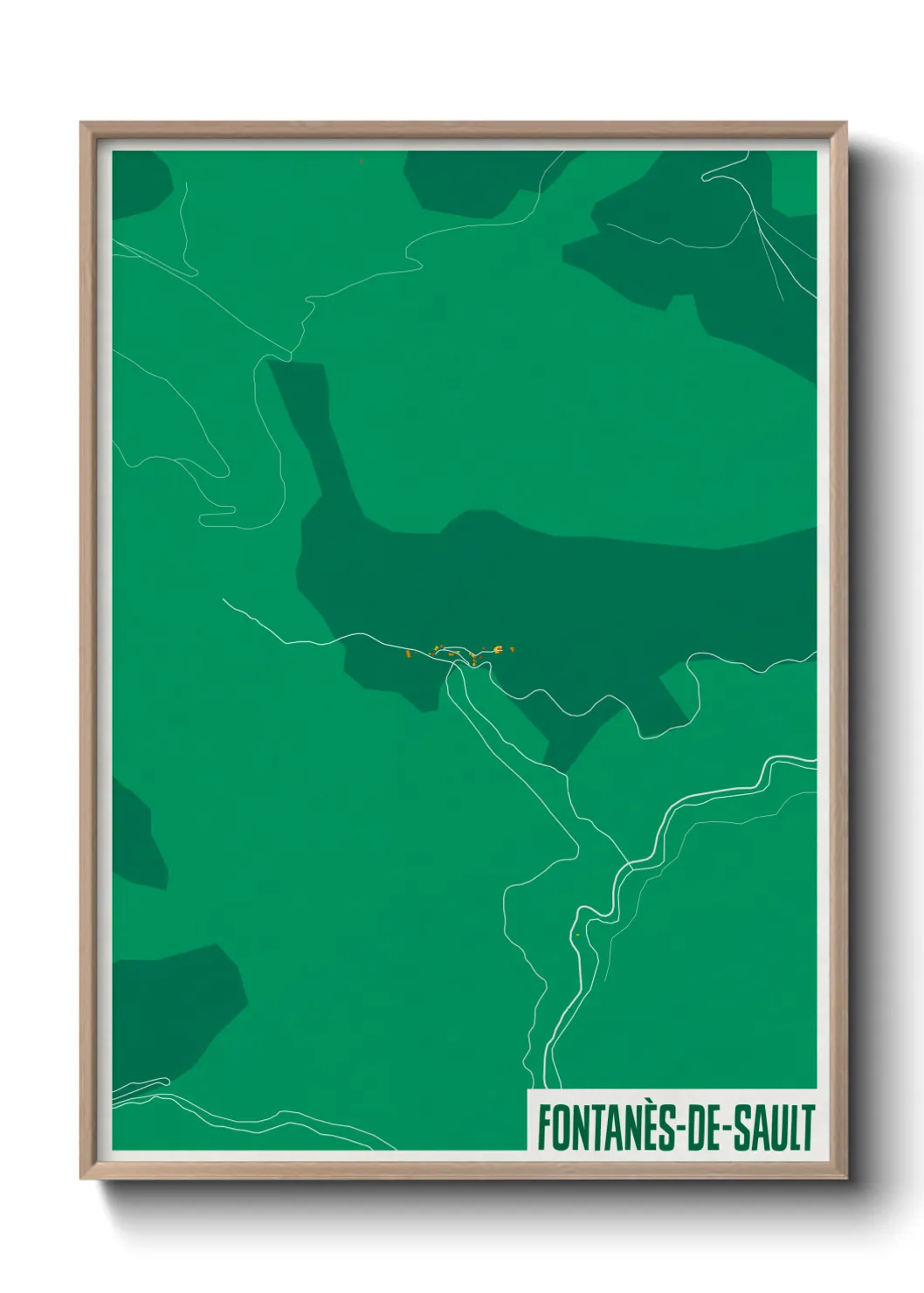 Une affiche de carte sur Fontanès-de-Sault