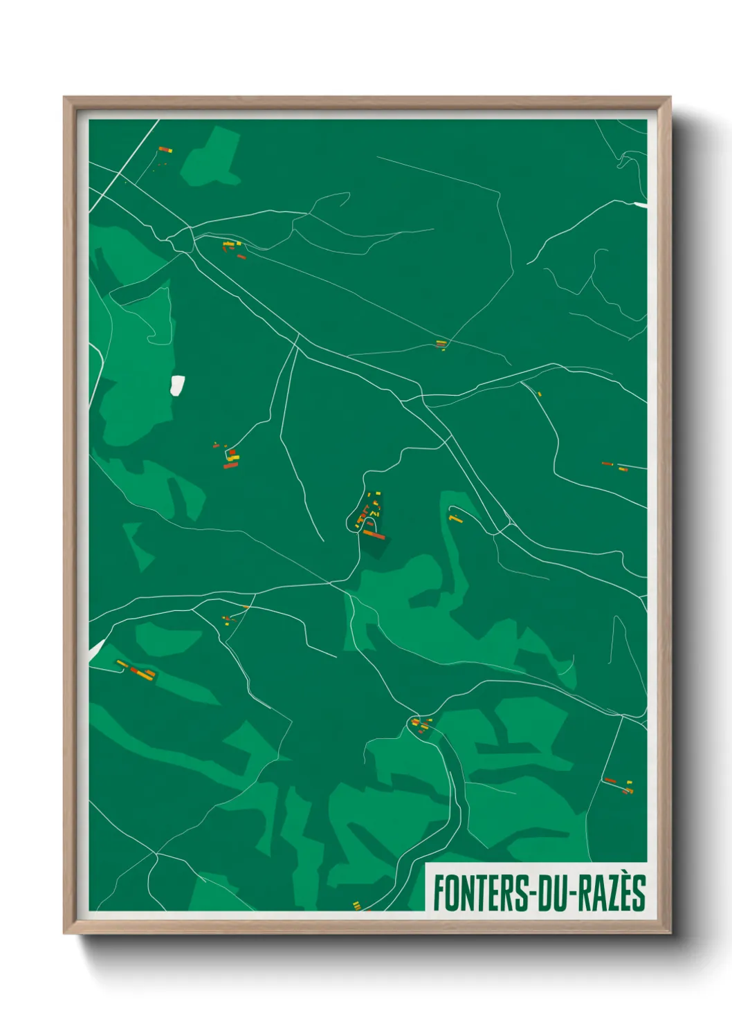 Une affiche de carte sur Fonters-du-Razès