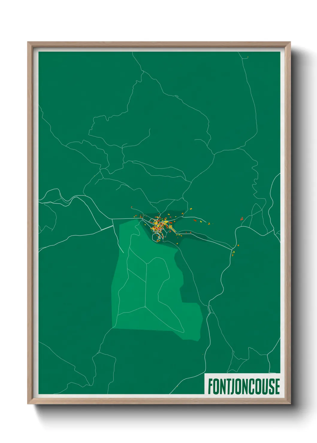 Une affiche de carte sur Fontjoncouse