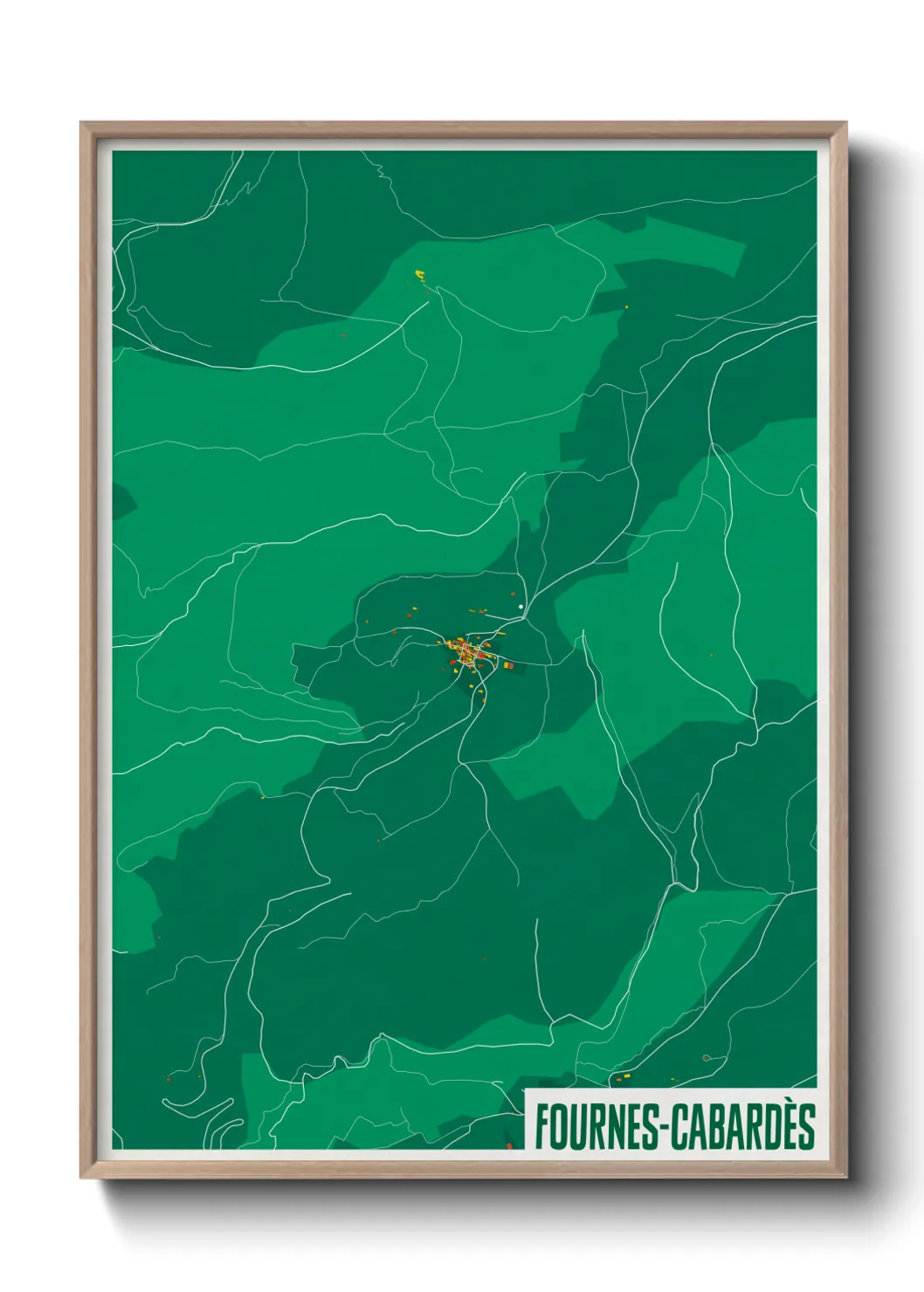 Une affiche de carte sur Fournes-Cabardès