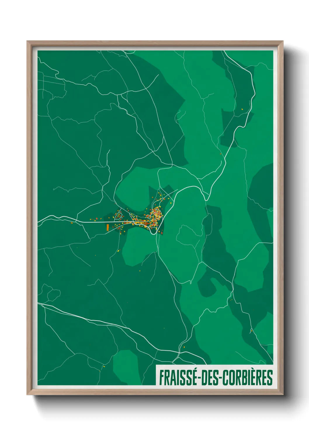 Une affiche de carte sur Fraissé-des-Corbières