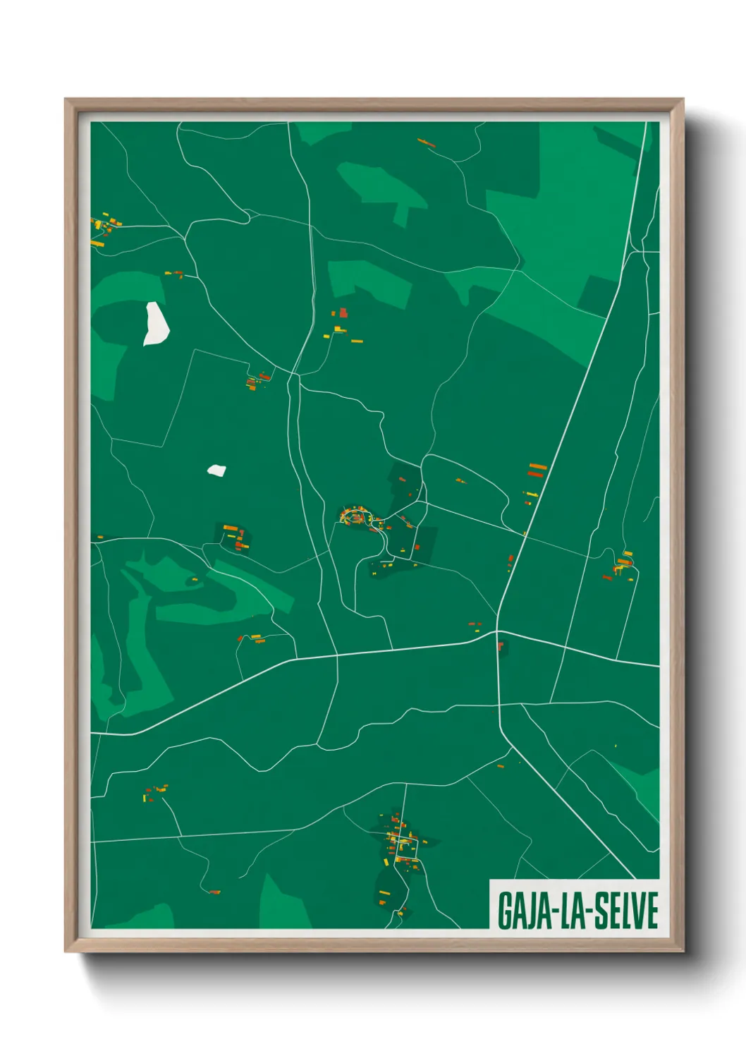 Une affiche de carte sur Gaja-la-Selve