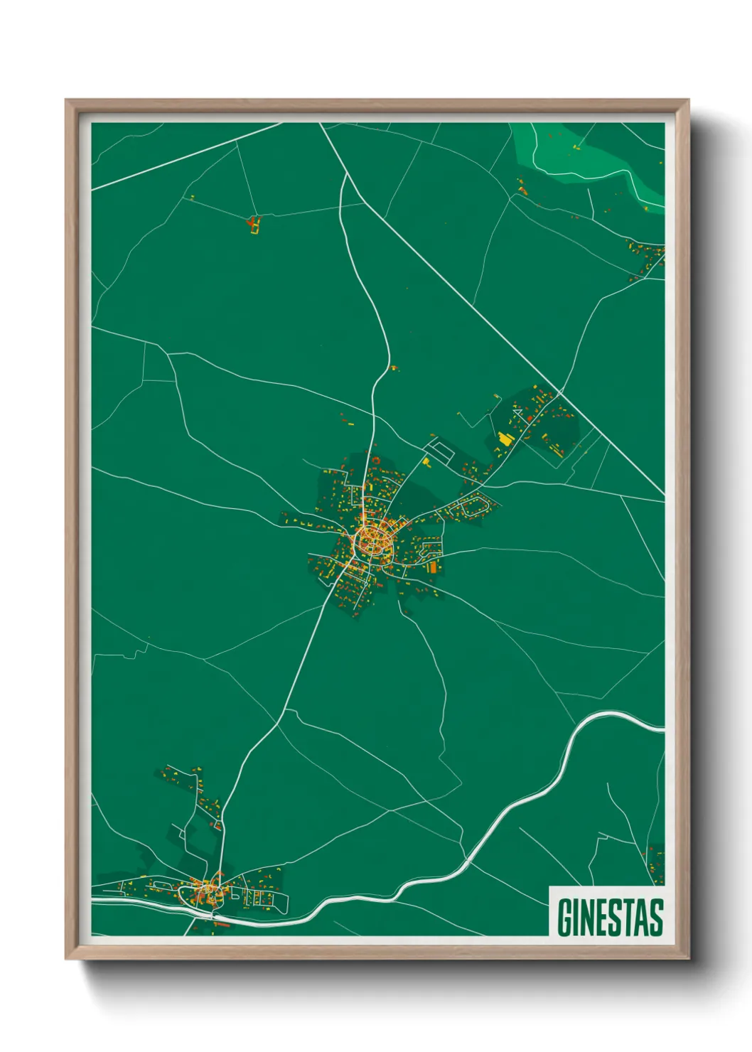 Une affiche de carte sur Ginestas