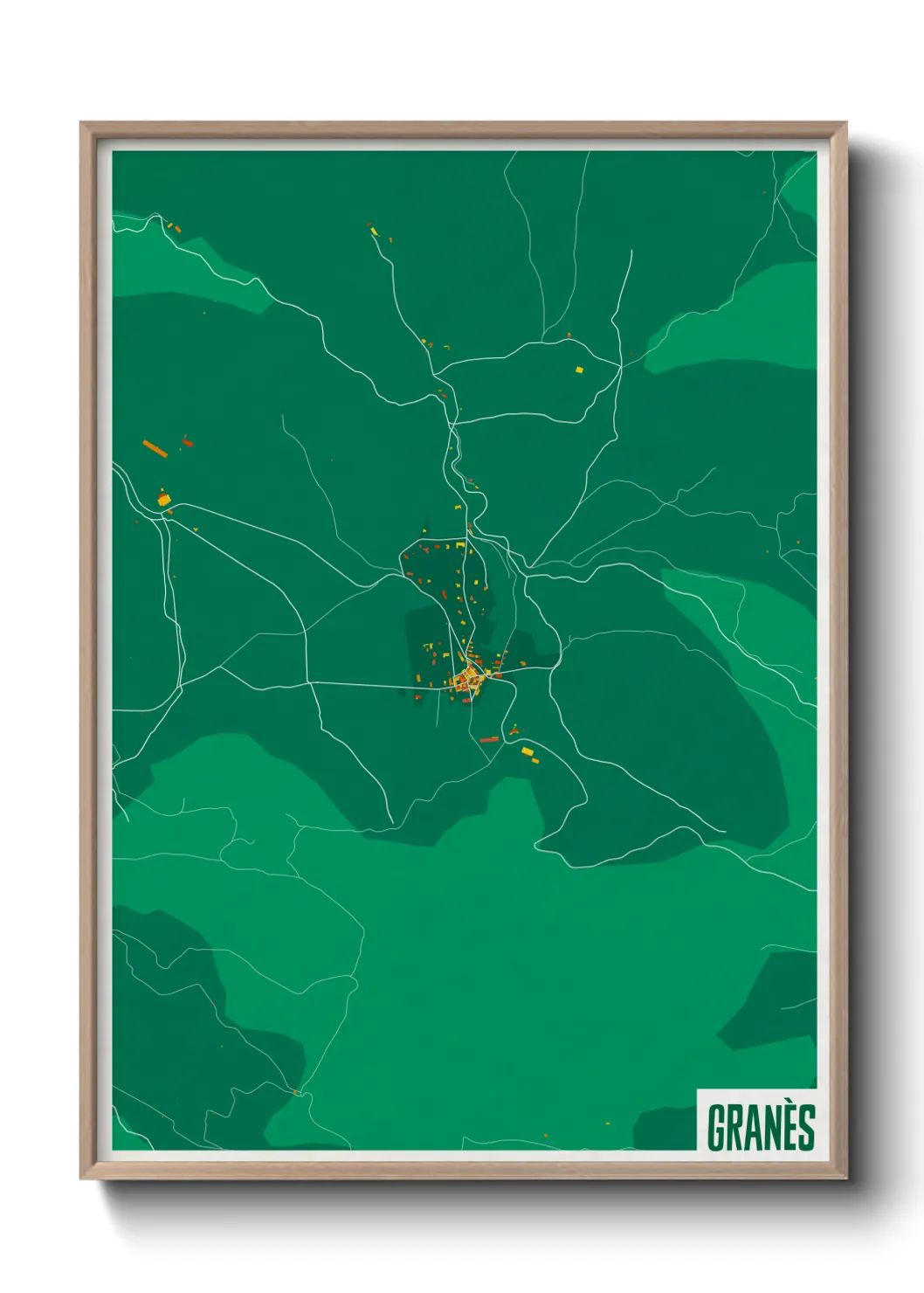 Une affiche de carte sur Granès