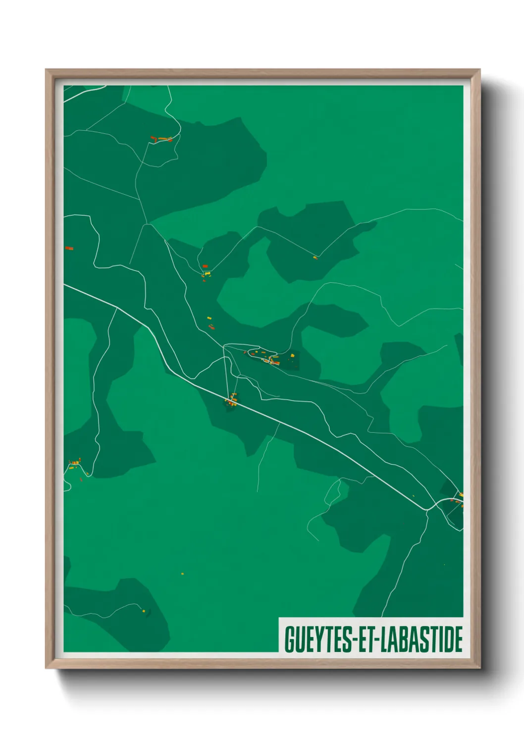 Un poster carteGueytes-et-Labastide