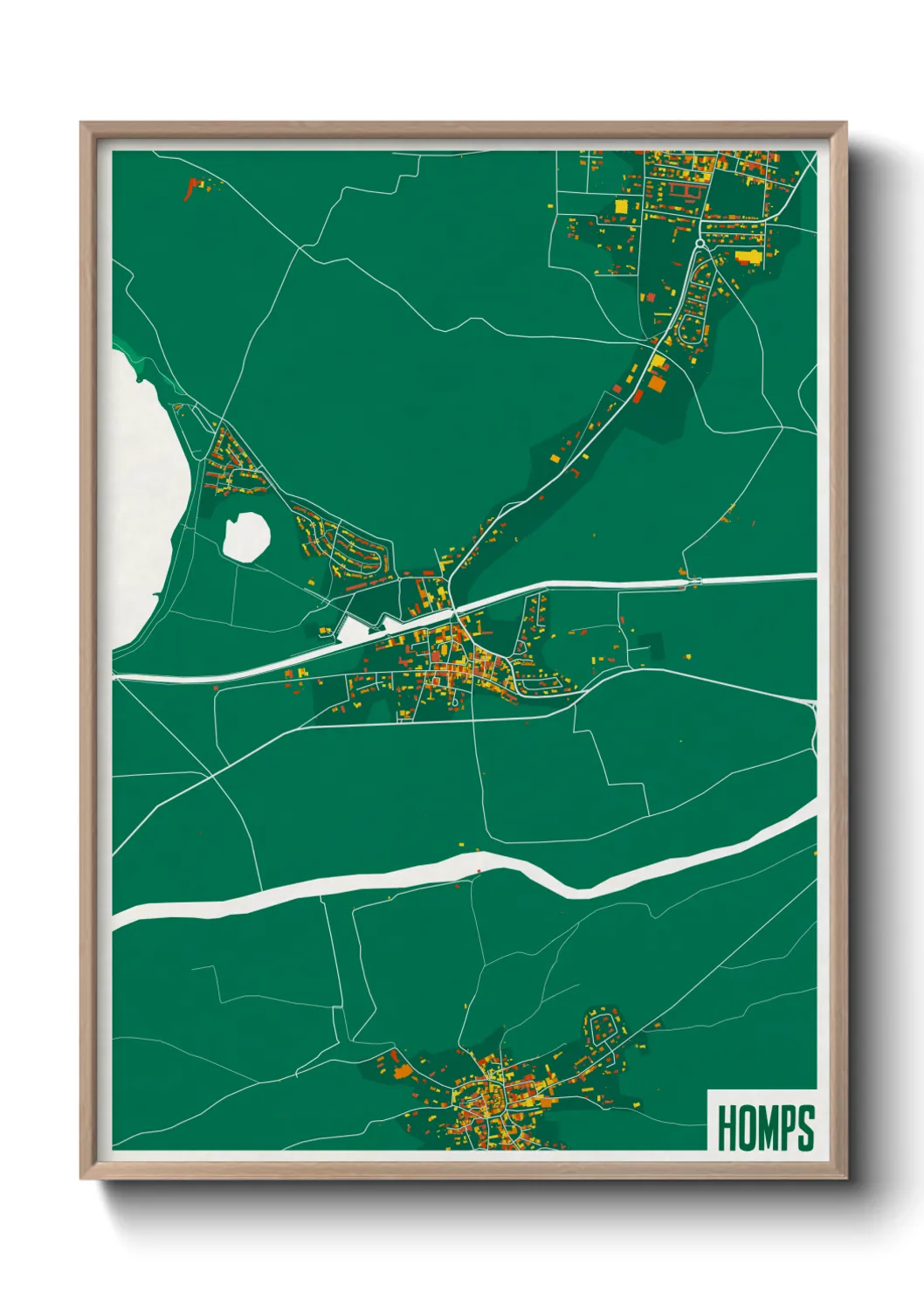 Une affiche de carte sur Homps