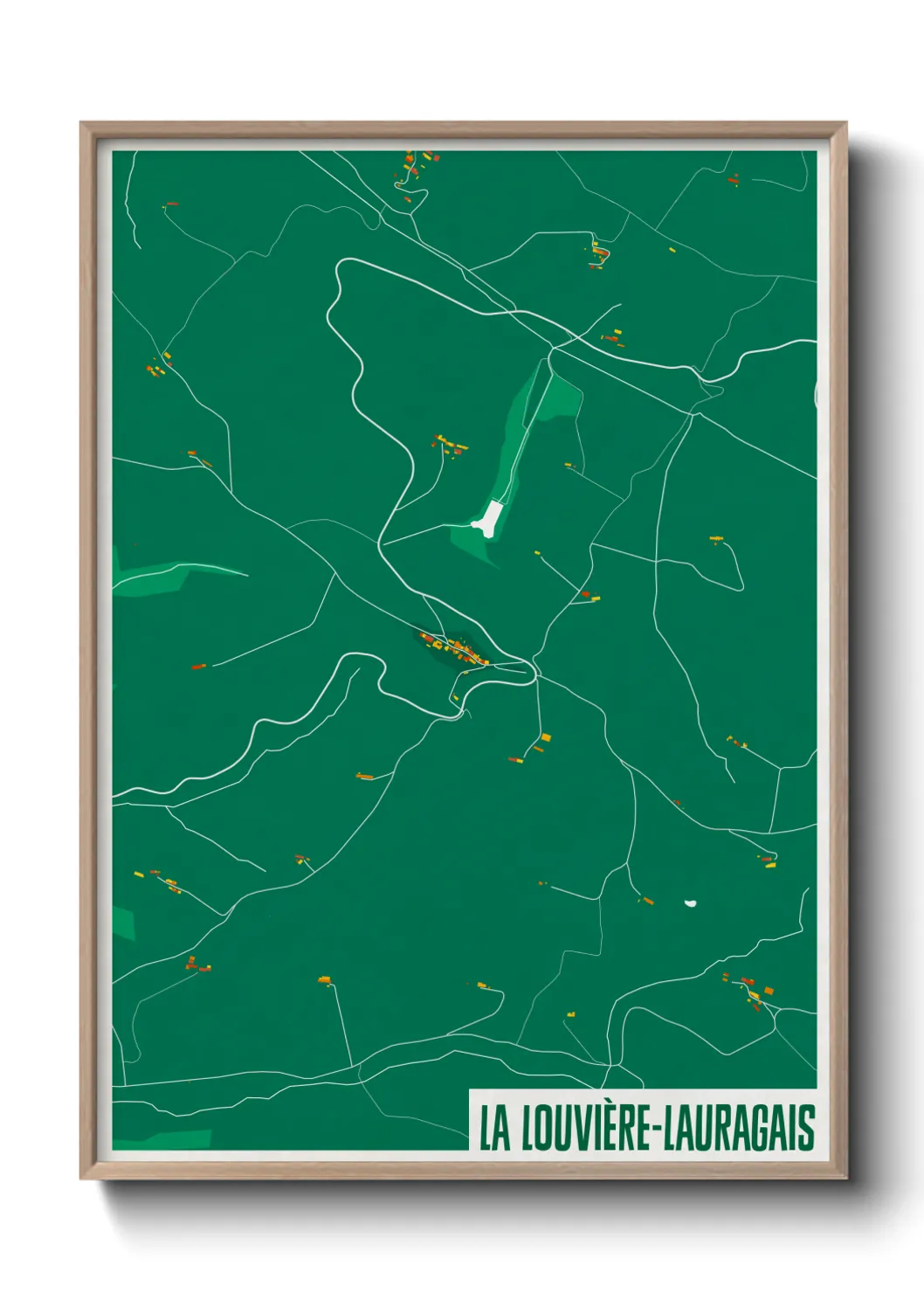 Une affiche de carte sur La Louvière-Lauragais