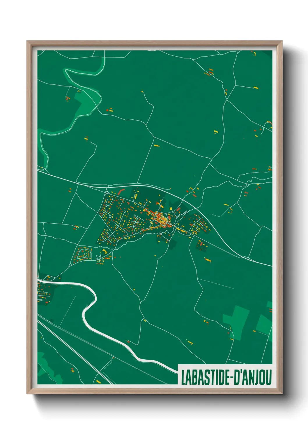 Une affiche de carte sur Labastide-d'Anjou