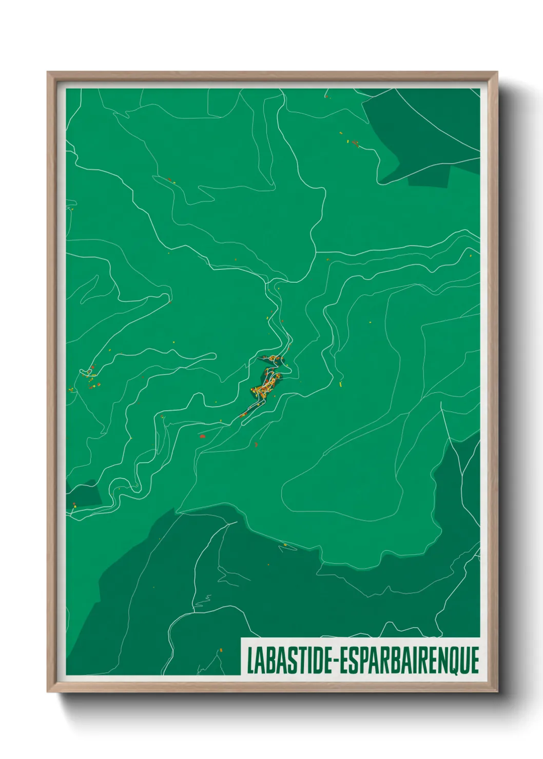 Une affiche de carte sur Labastide-Esparbairenque