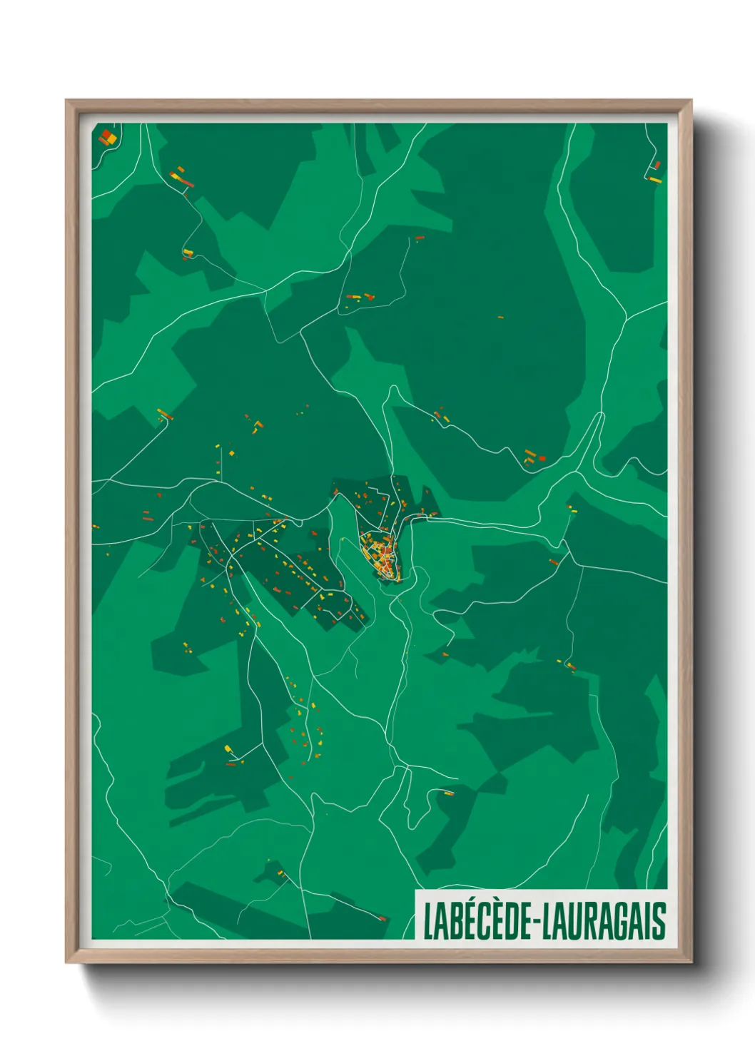 Une affiche de carte sur Labécède-Lauragais