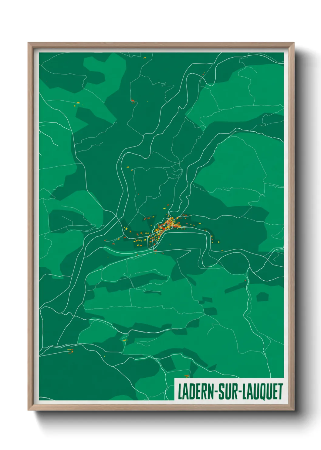 Une affiche de carte sur Ladern-sur-Lauquet