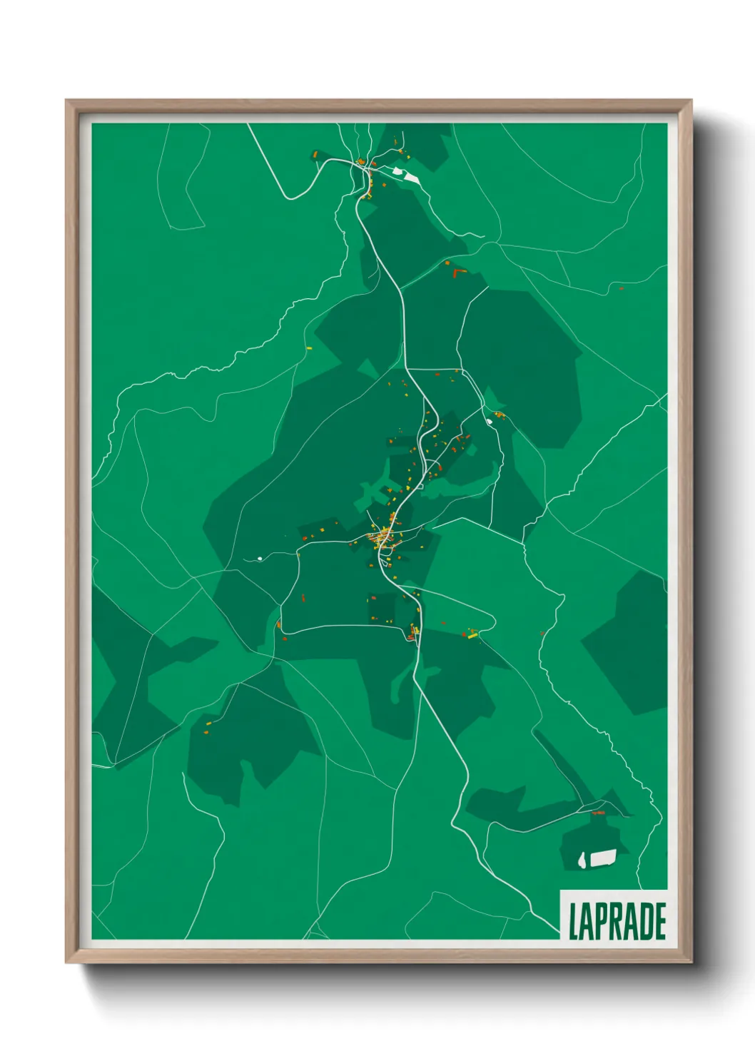 Une affiche de carte sur Laprade