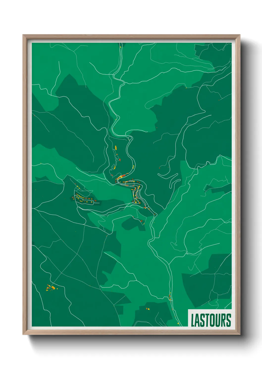 Une affiche de carte sur Lastours
