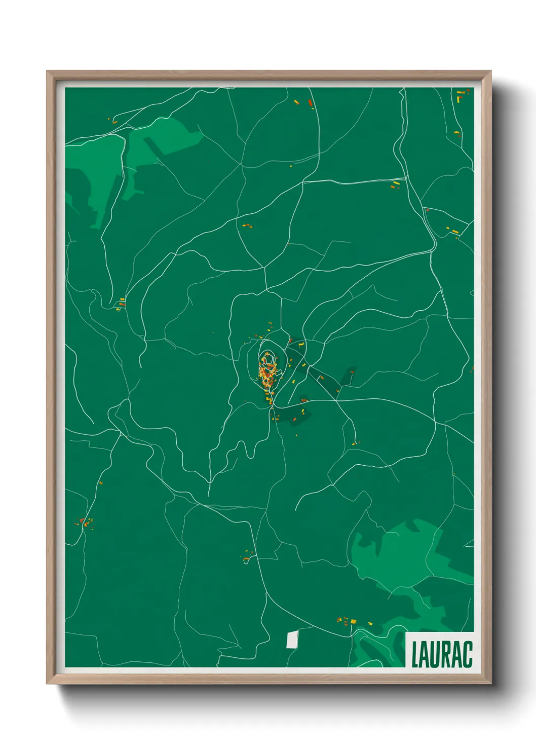 Une affiche de carte sur Laurac