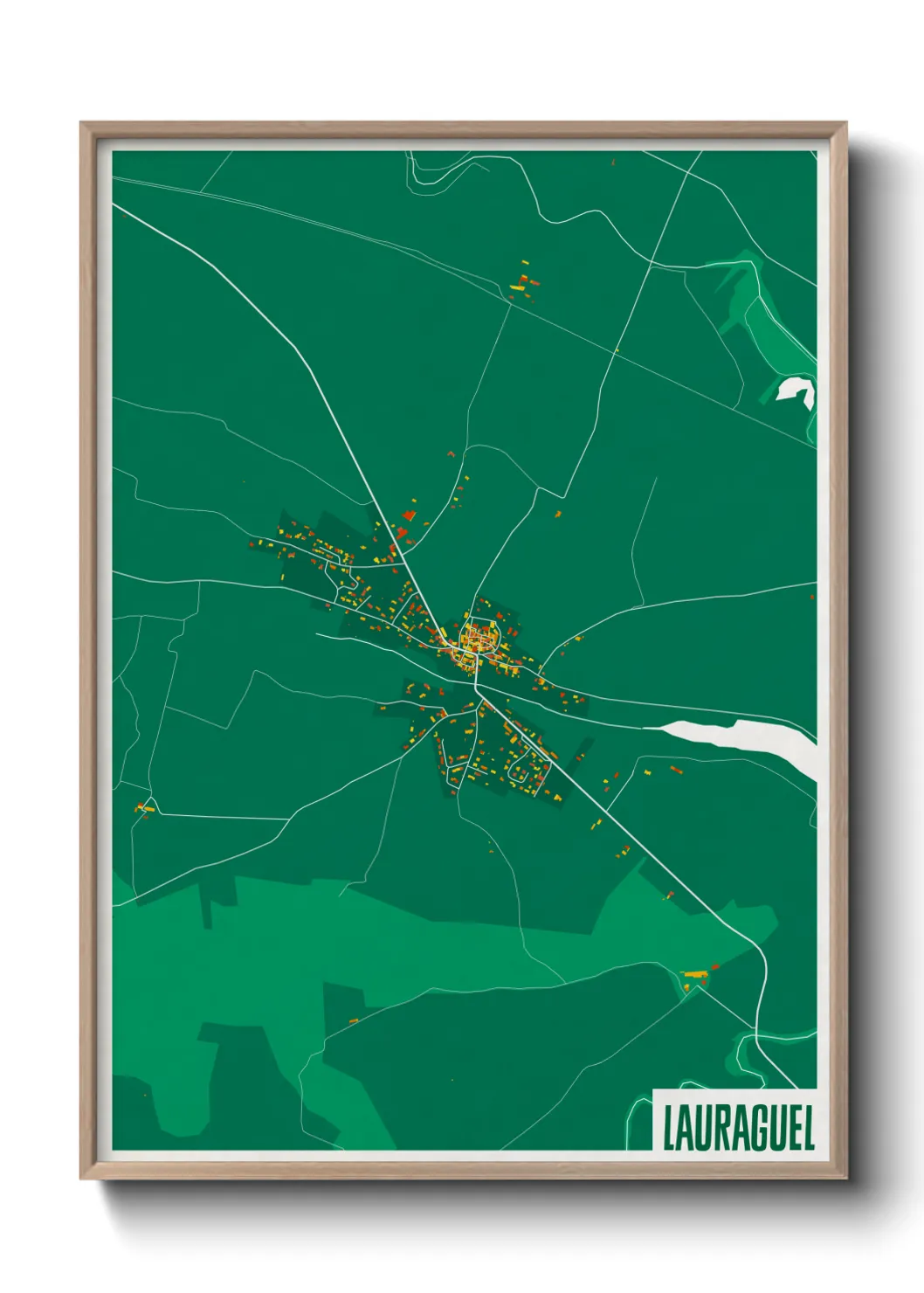 Une affiche de carte sur Lauraguel