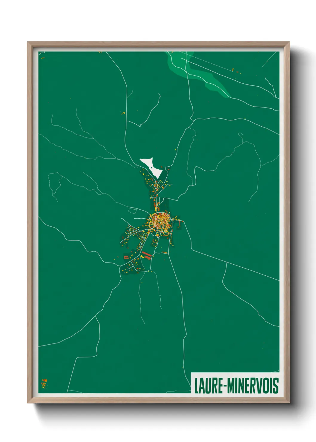 Une affiche de carte sur Laure-Minervois