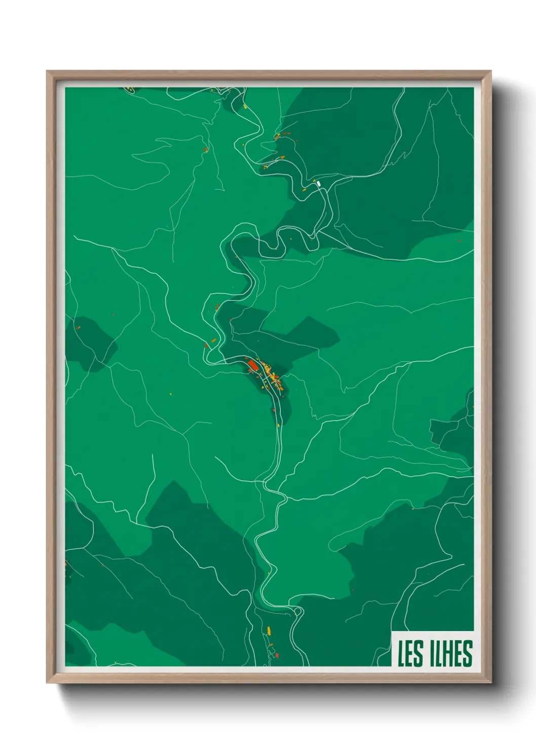 Une affiche de carte sur Les Ilhes