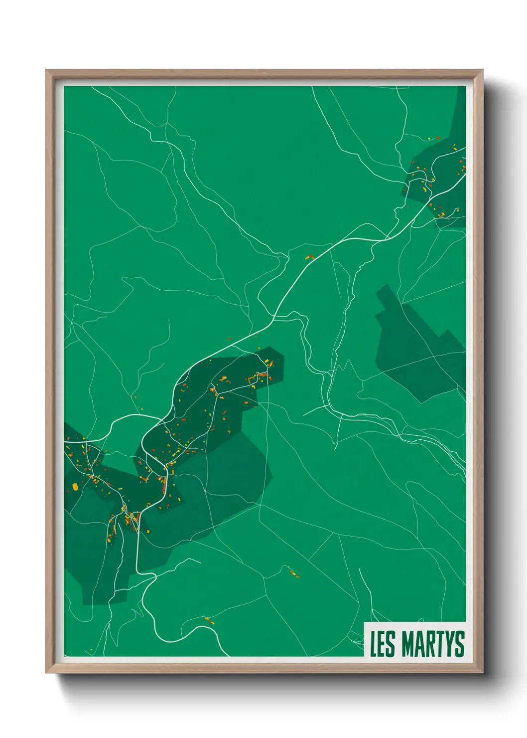 Une affiche de carte sur Les Martys