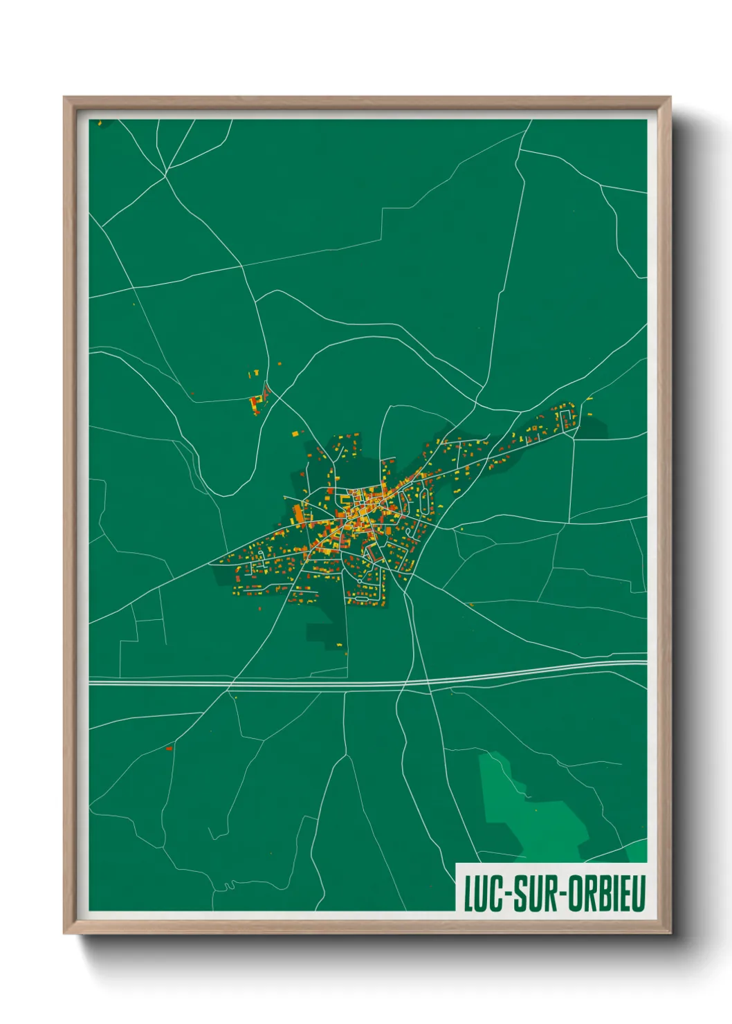 Une affiche de carte sur Luc-sur-Orbieu