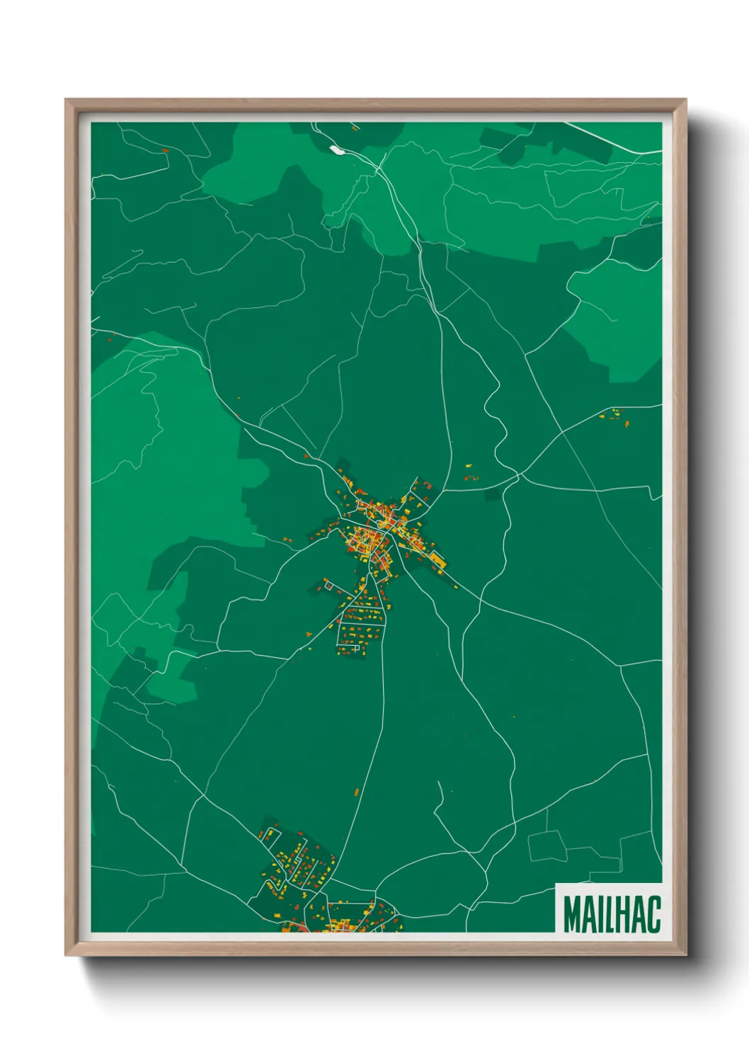 Une affiche de carte sur Mailhac