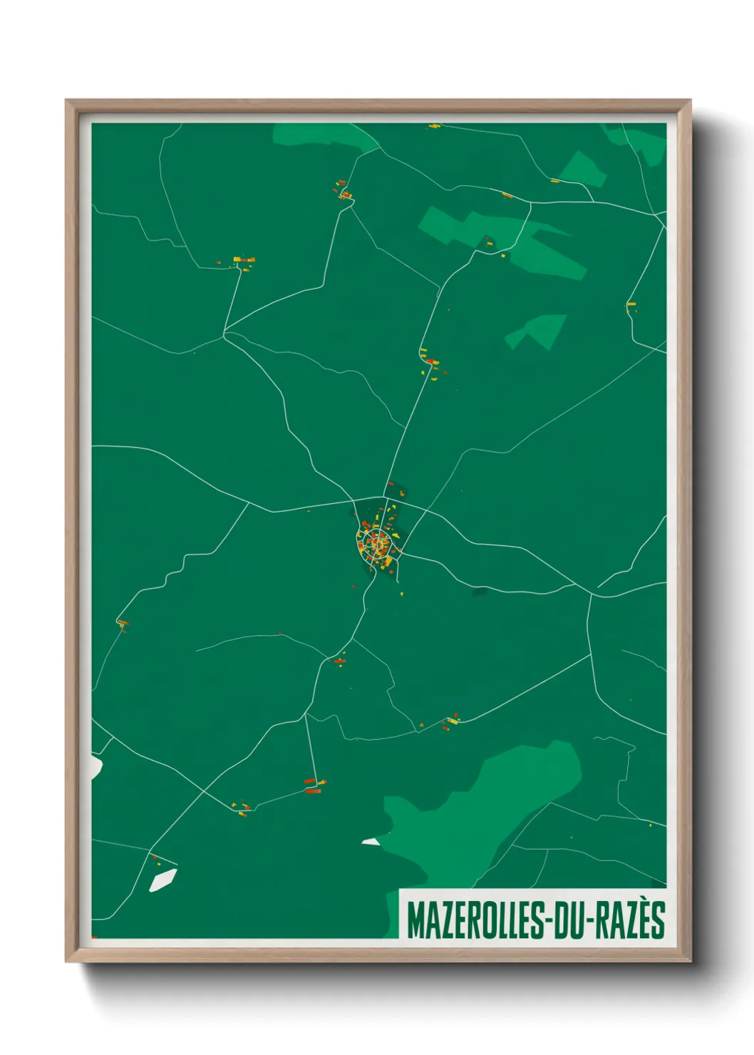 Une affiche de carte sur Mazerolles-du-Razès