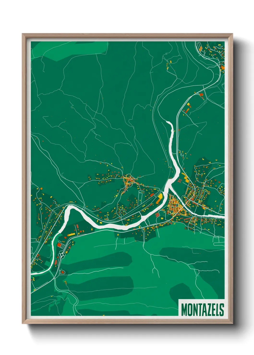 Une affiche de carte sur Montazels