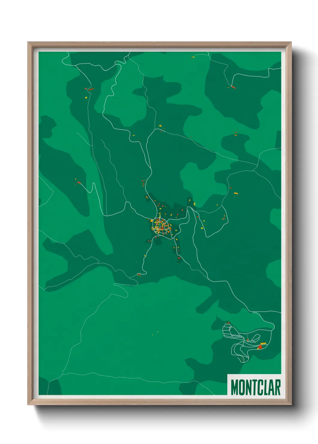 Une affiche de carte sur Montclar