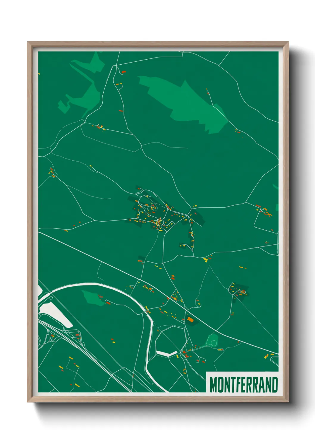 Une affiche de carte sur Montferrand