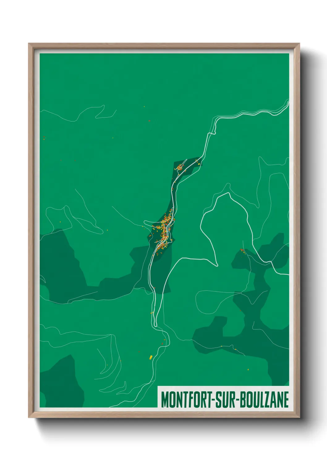 Une affiche de carte sur Montfort-sur-Boulzane