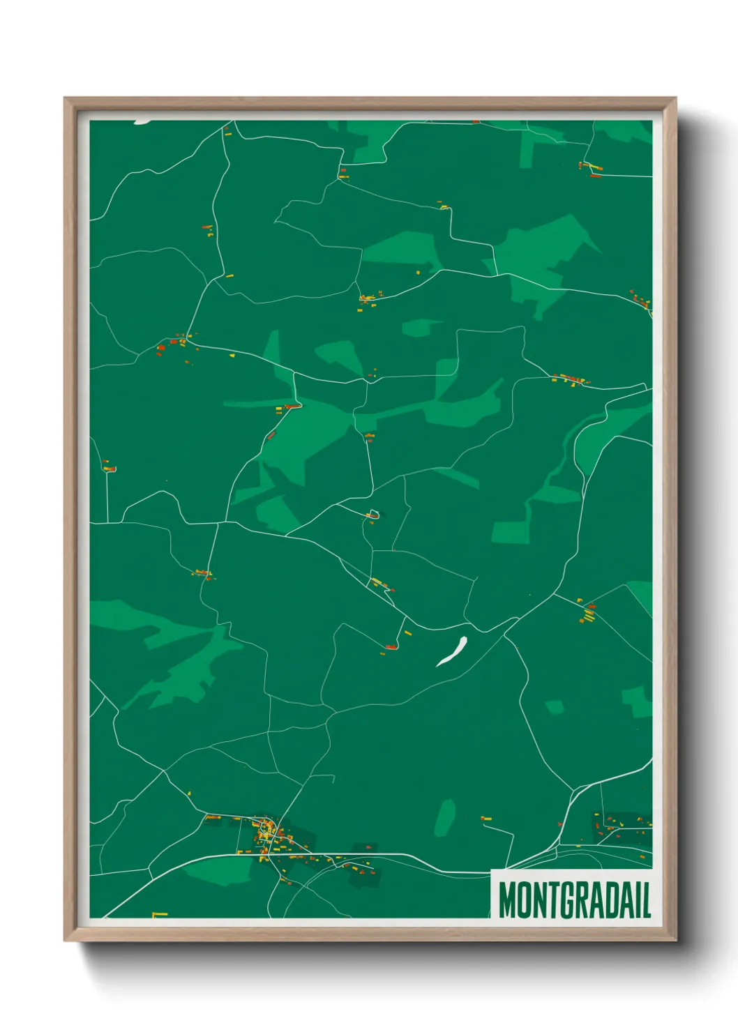 Une affiche de carte sur Montgradail