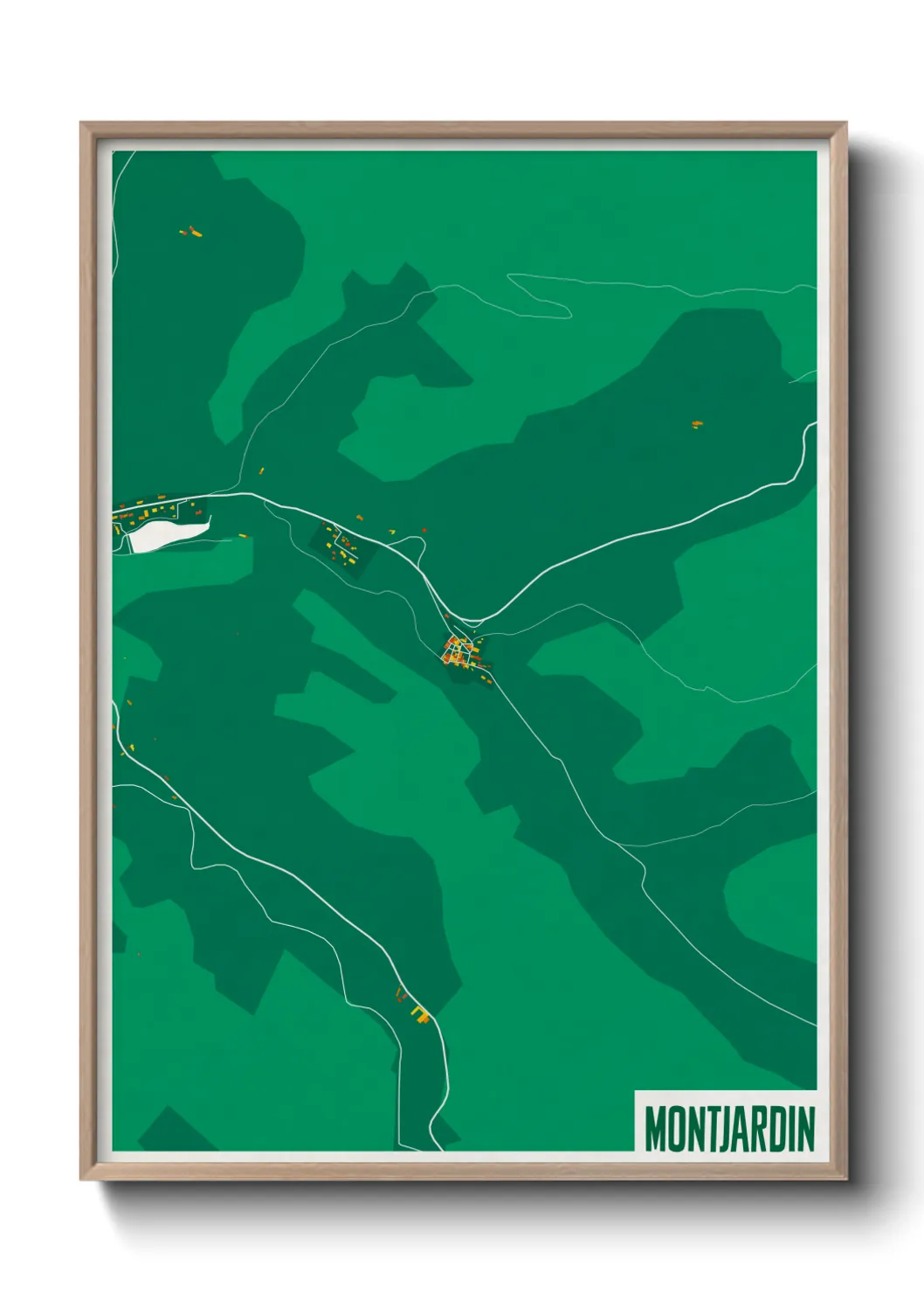 Une affiche de carte sur Montjardin