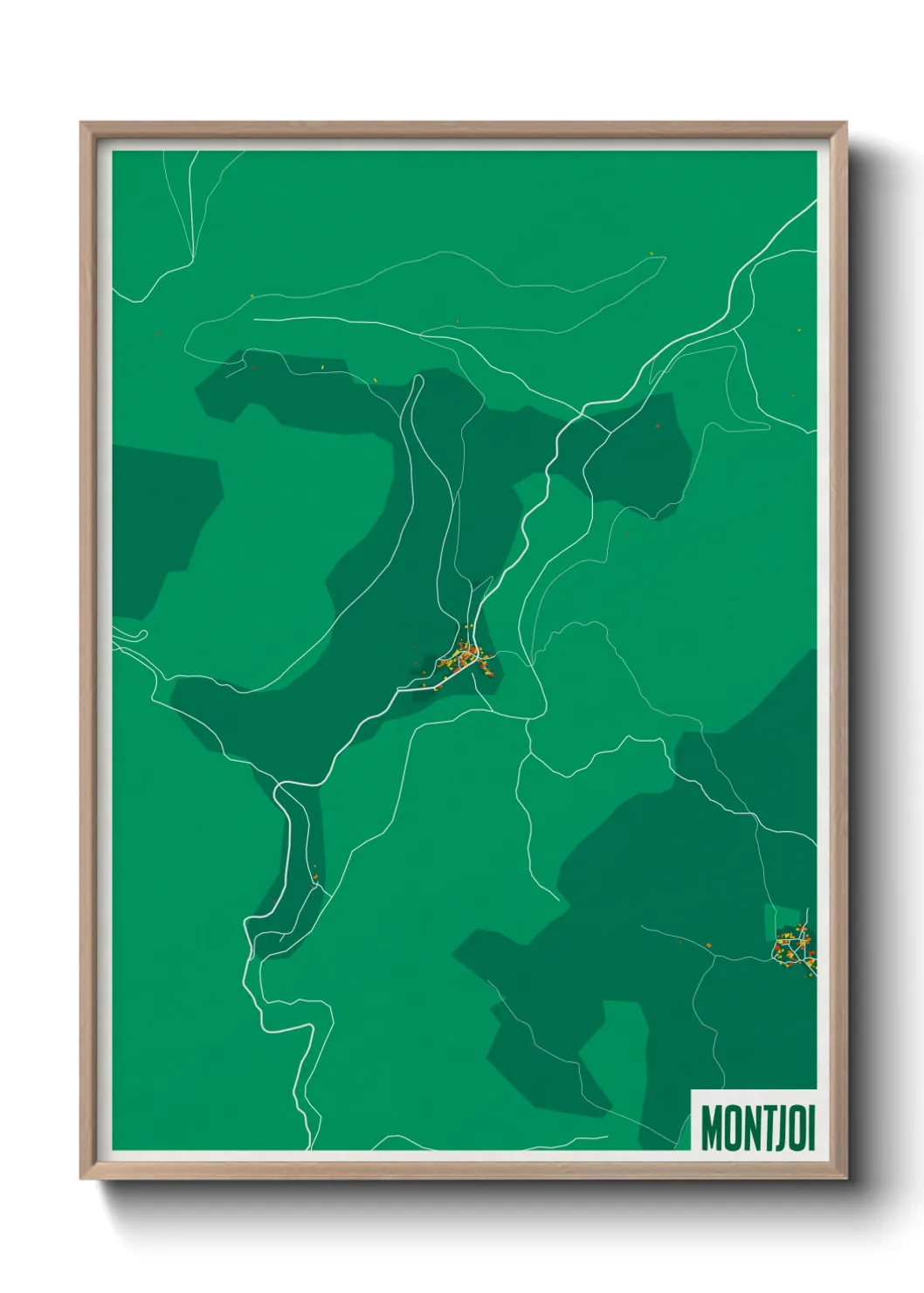 Une affiche de carte sur Montjoi