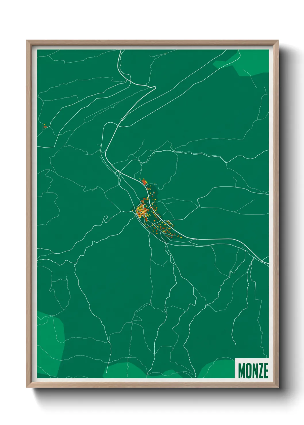 Une affiche de carte sur Monze