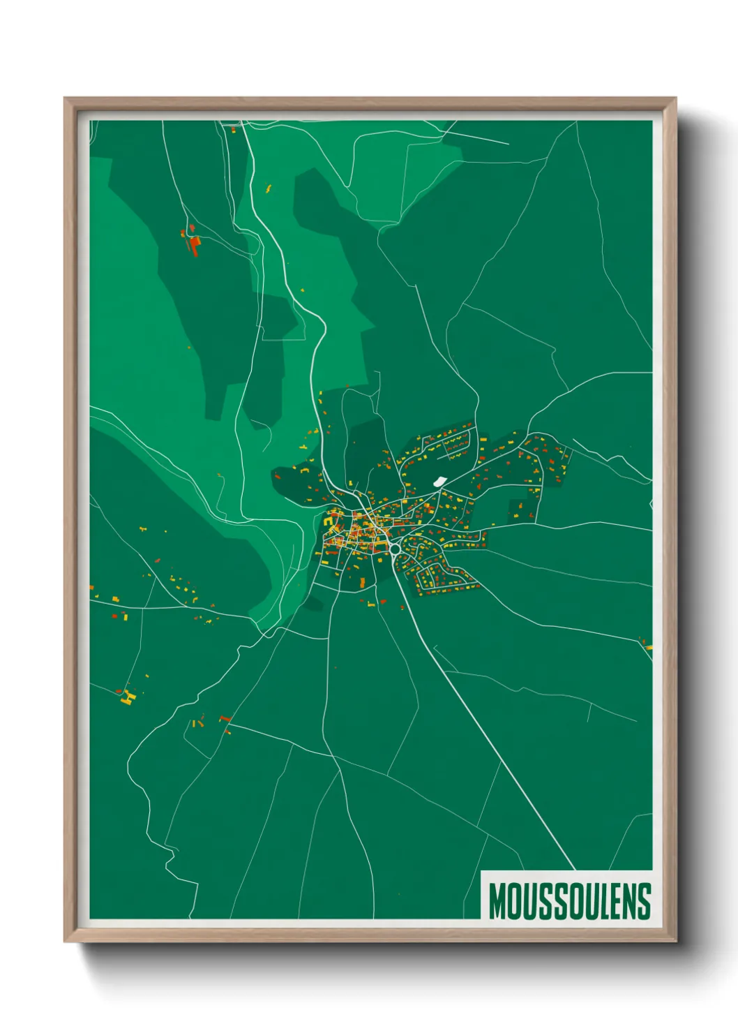 Une affiche de carte sur Moussoulens