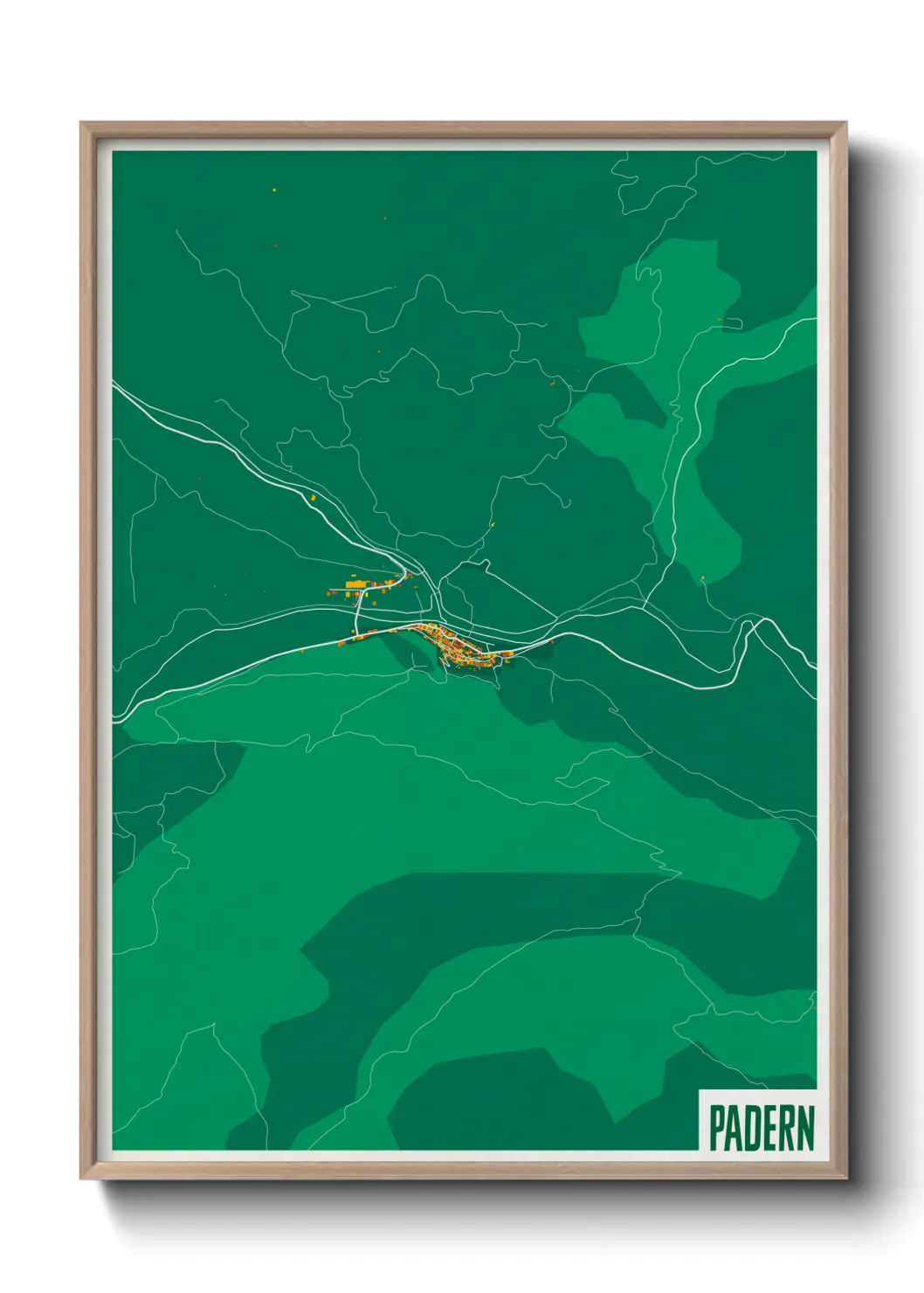 Une affiche de carte sur Padern