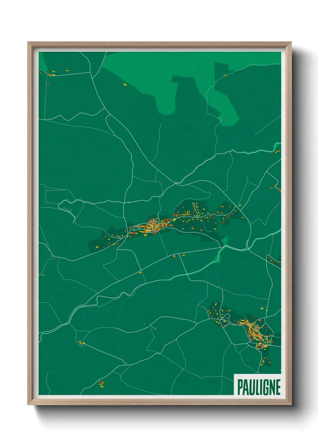 Une affiche de carte sur Pauligne