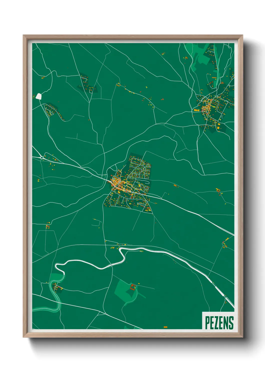 Une affiche de carte sur Pezens