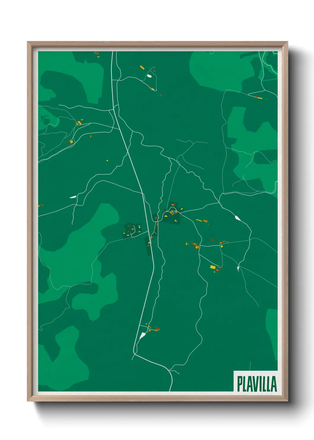 Une affiche de carte sur Plavilla