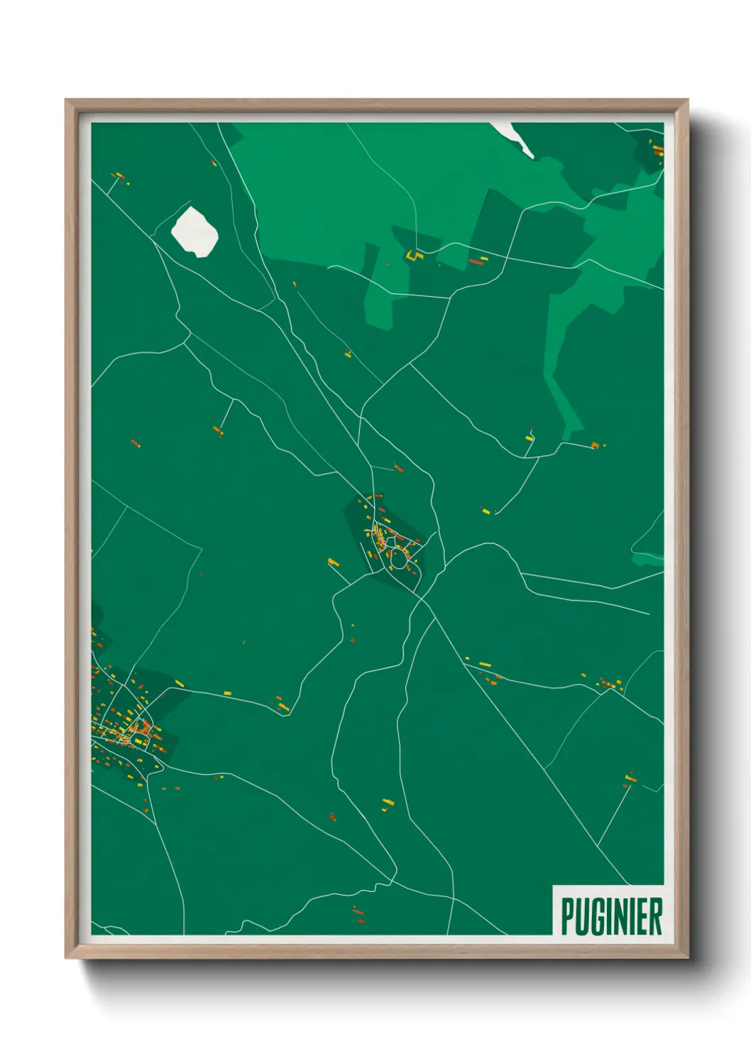 Une affiche de carte sur Puginier