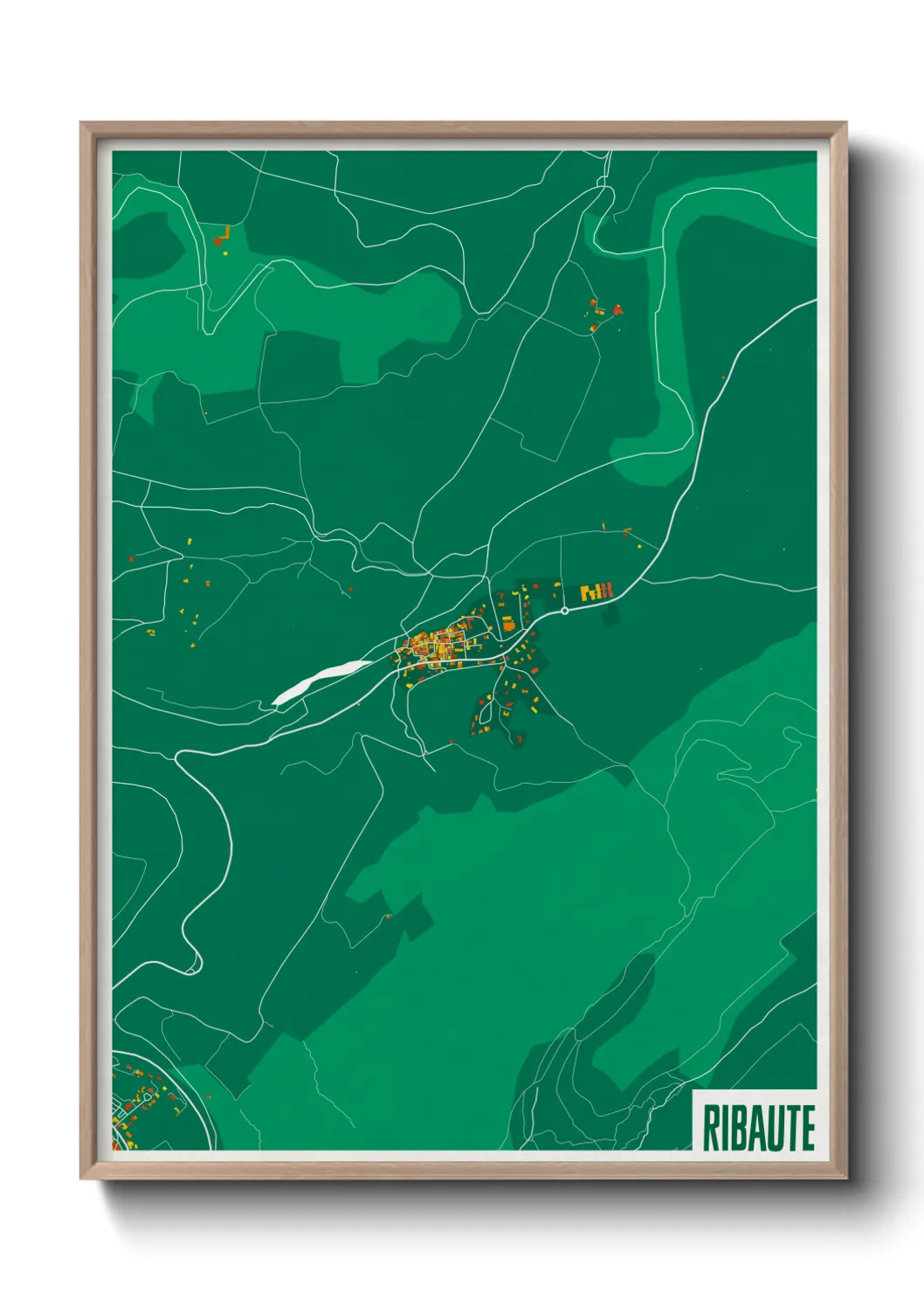 Une affiche de carte sur Ribaute