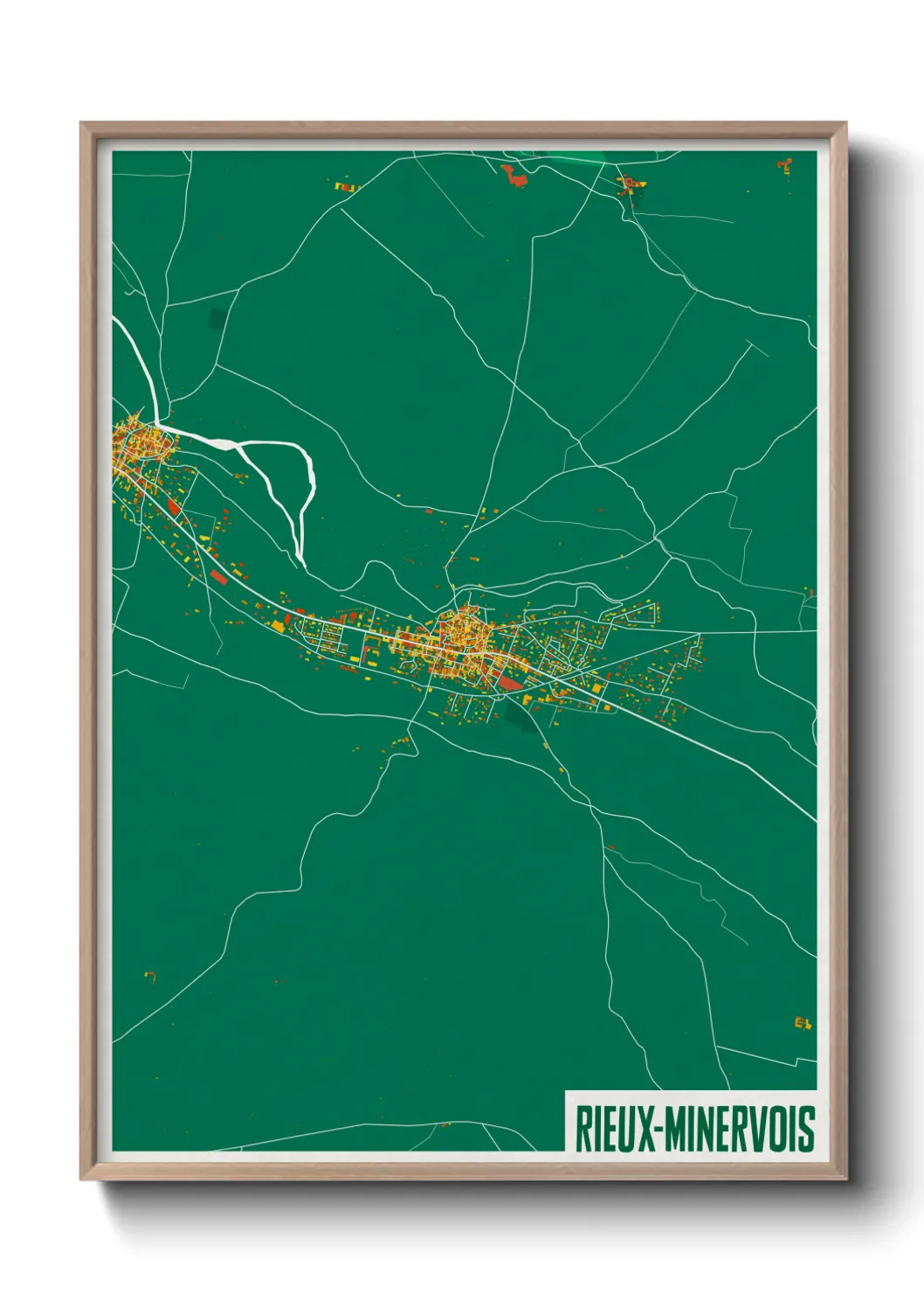 Une affiche de carte sur Rieux-Minervois