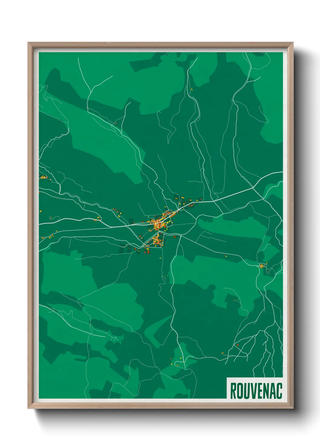 Une affiche de carte sur Rouvenac