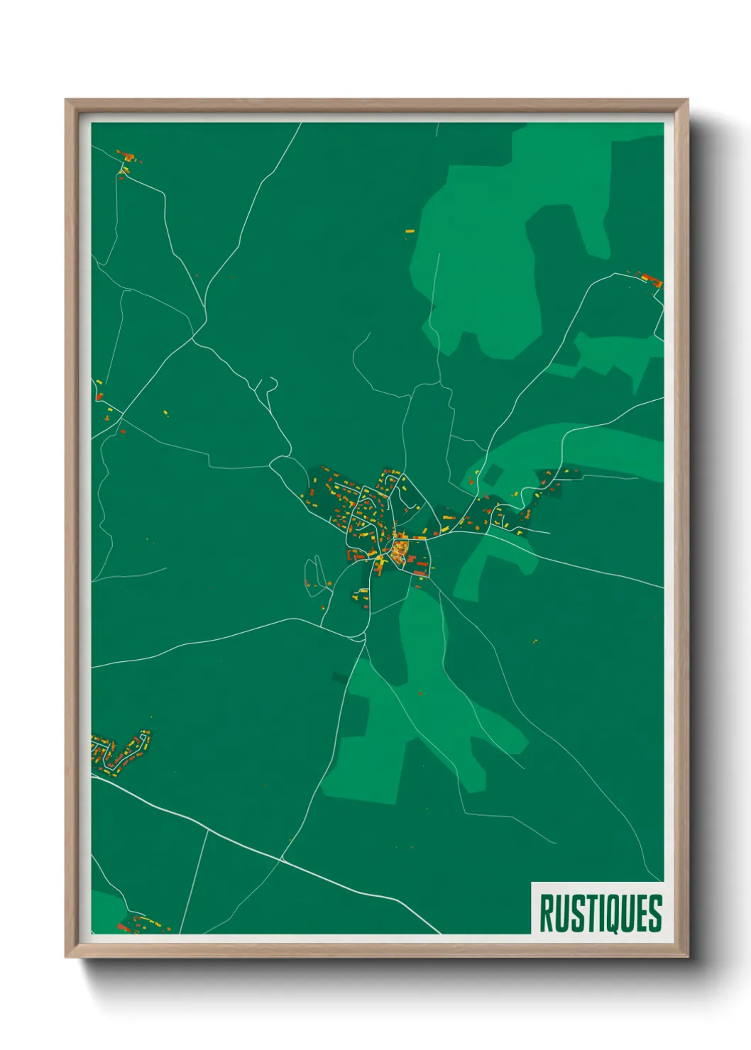 Une affiche de carte sur Rustiques