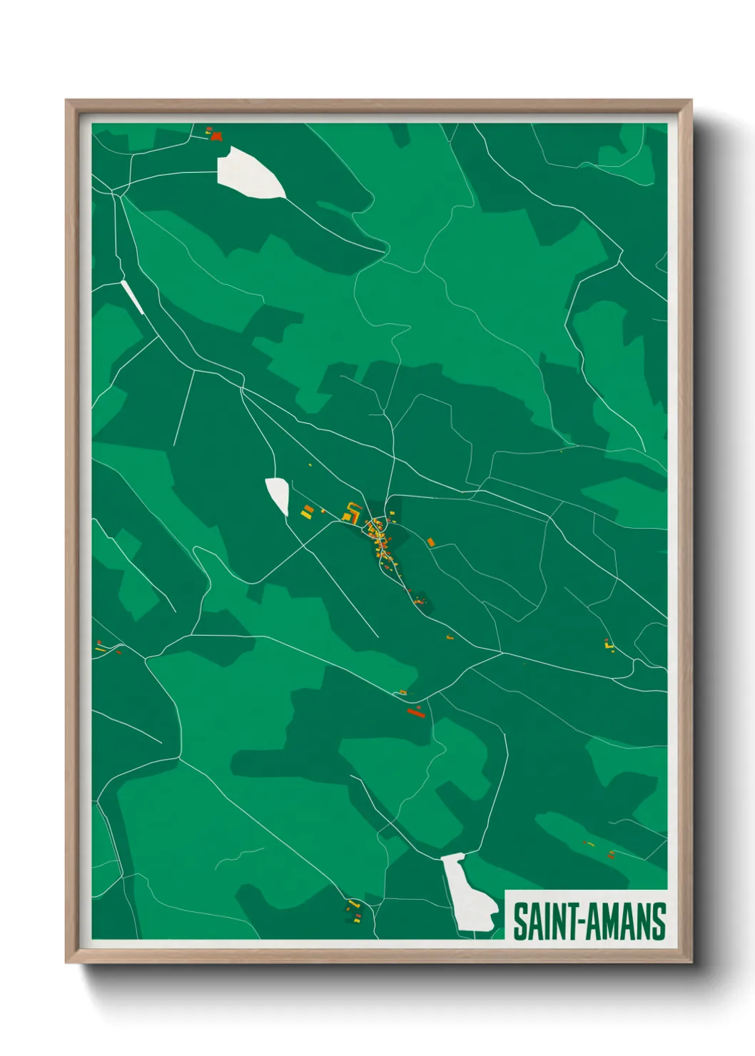 Une affiche de carte sur Saint-Amans