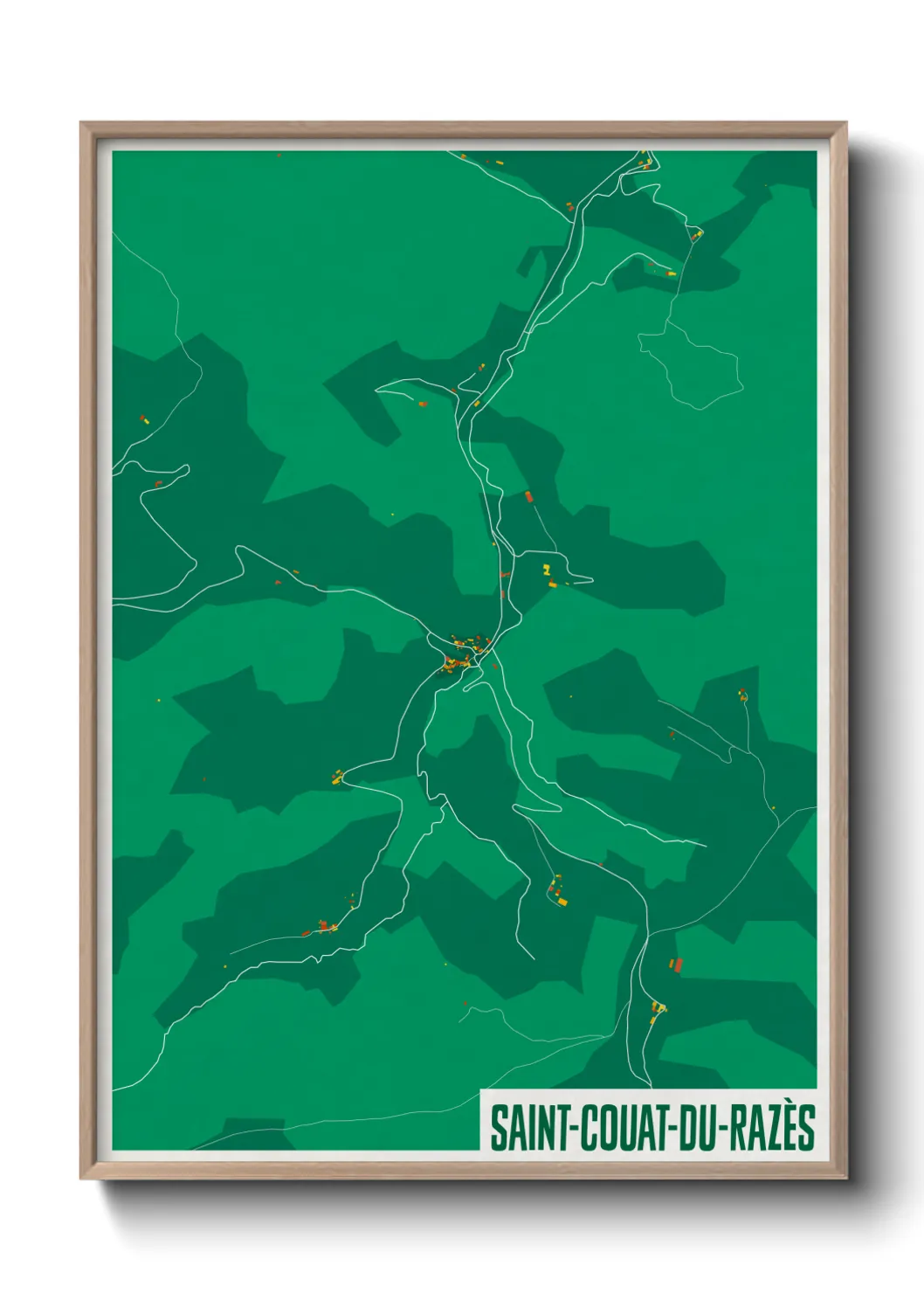 Une affiche de carte sur Saint-Couat-du-Razès