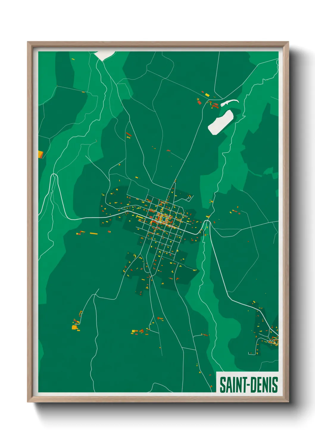 Une affiche de carte sur Saint-Denis