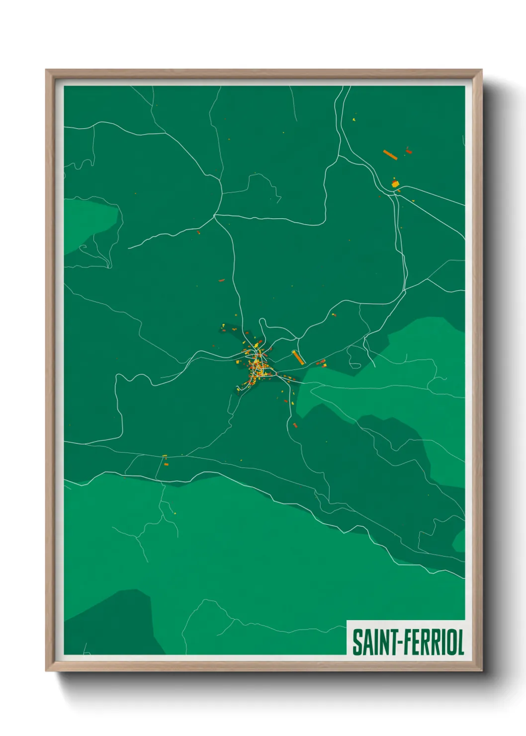 Une affiche de carte sur Saint-Ferriol
