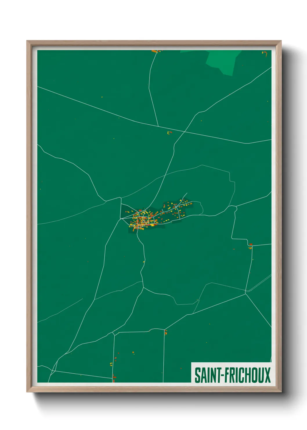 Une affiche de carte sur Saint-Frichoux