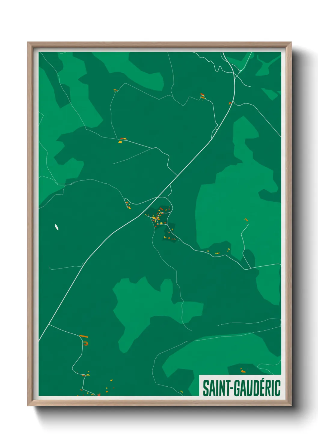 Une affiche de carte sur Saint-Gaudéric